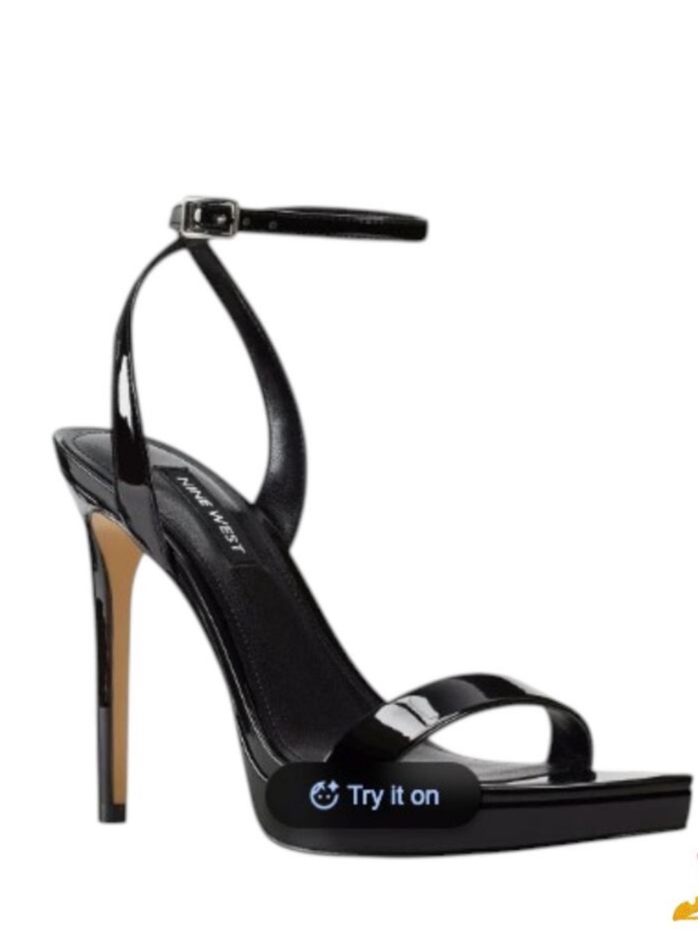 ✨ NINE WEST Zadie Black Patent T-Strap Stiletto Heels Ankle Strap 7M VGUC 🖤